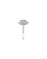 Morganite Lacy Halo Ring with .50TW of Diamonds in 10kt White Gold