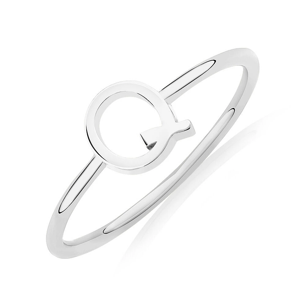 C Initial Ring in Sterling Silver