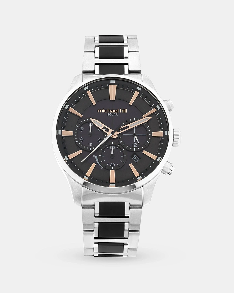 Solar Powered Men's Watch with Tone in Stainless Steel