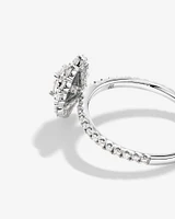 1.12 Carat TW Oval Cut Diamond Fancy Halo Engagement Ring in 14kt White Gold