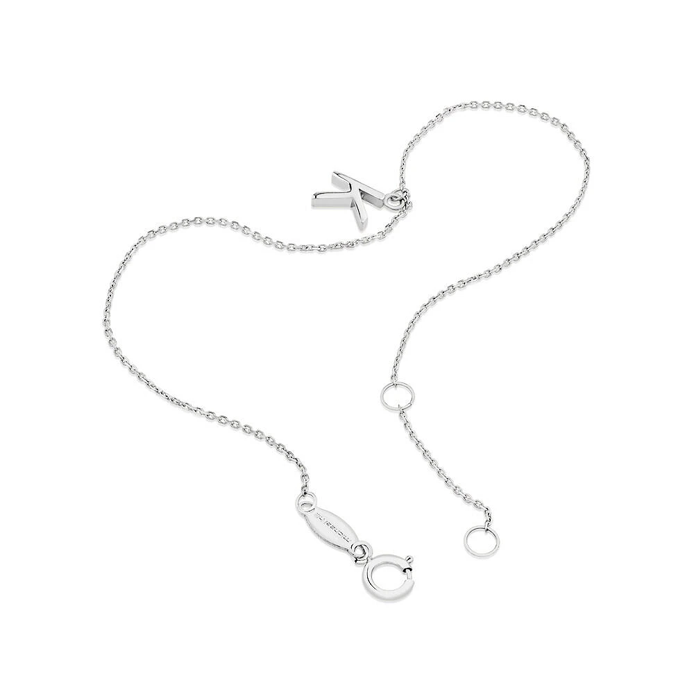 Bracelet à initiale « D » en argent