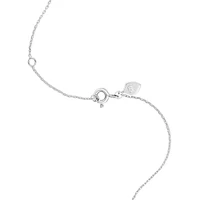 Diamond Charm Heart Pendant Necklace in Sterling Silver