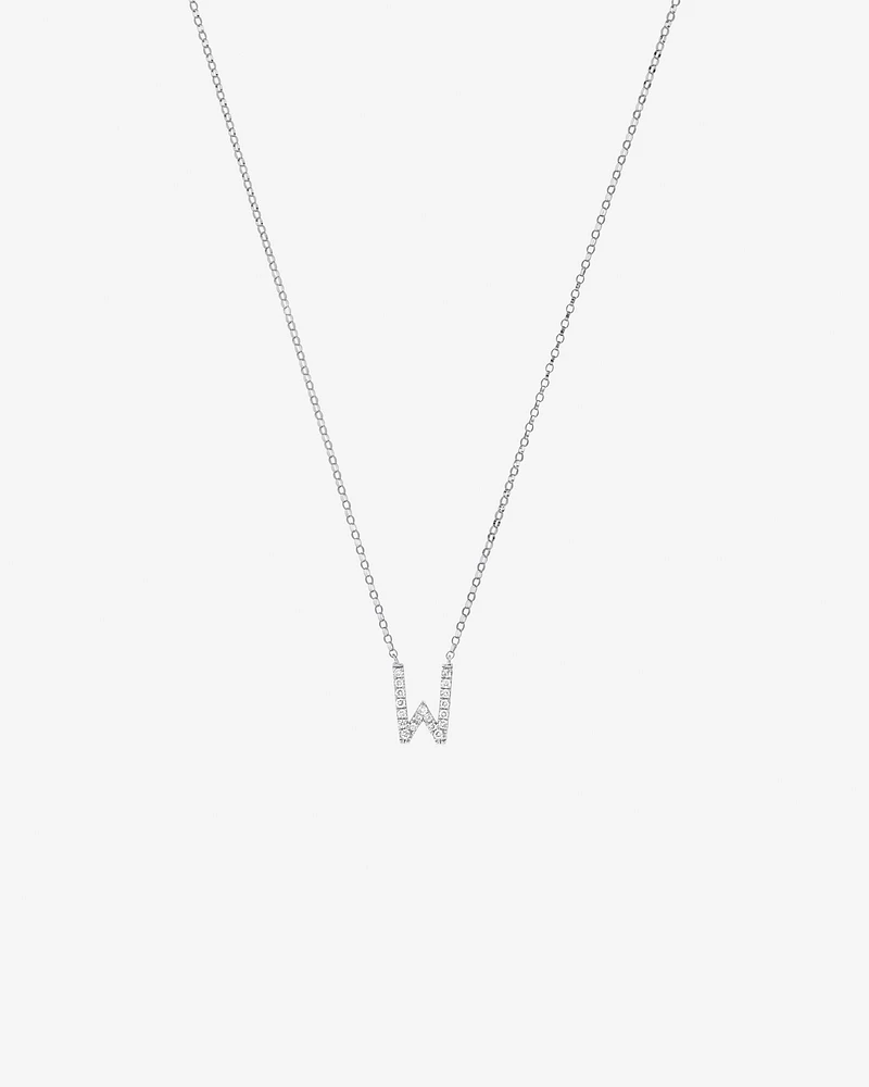 A' Initial necklace with 0.10 Carat TW of Diamonds in 10kt White Gold