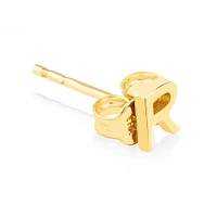 G Initial Single Stud Earring in 10kt Yellow Gold