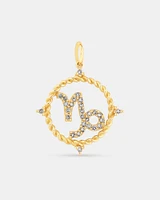 Capricorn Zodiac Pendant with 0.20 Carat TW of Diamonds in 10kt Yellow Gold