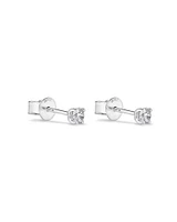 0,25 Carat TW Boucles d'oreilles puces solitaires en or blanc 18kt