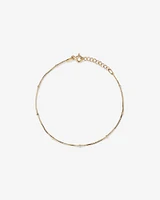 Snake & Bead Station Bracelet in 10kt Yellow Gold