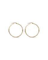 30mm Rounded Flat Hoop Earrings in 10kt Yellow Gold