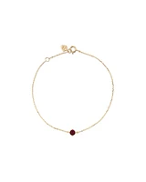 19cm (7.5") Bracelet with Garnet in 10kt Yellow Gold