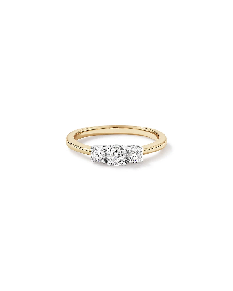 0.50 Carat TW 3 Stone Signature 101 Diamond Ring in 14kt White Gold