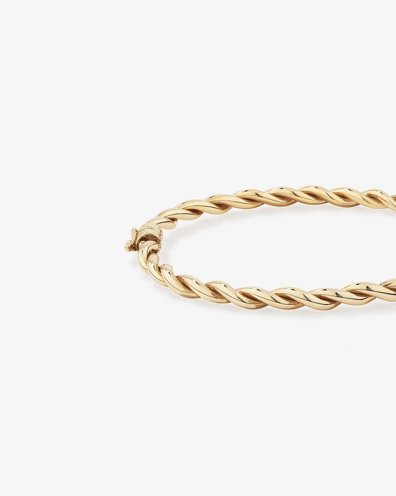 Croissant Twist 60cm Hollow Bangle in 10kt Yellow Gold