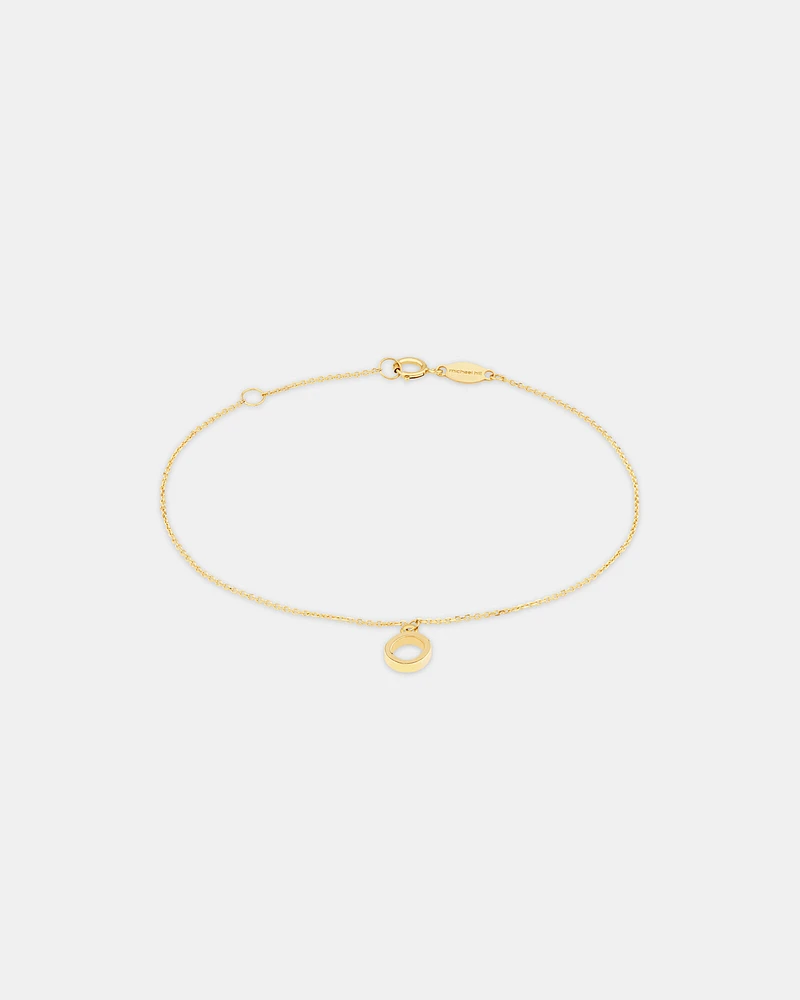 19cm (7.5") C Initial Bracelet in 10kt Yellow Gold