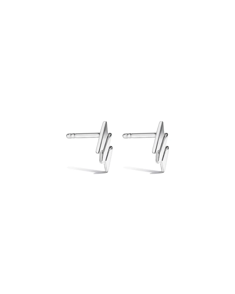 Lightning Bolt Stud Earrings in Sterling Silver