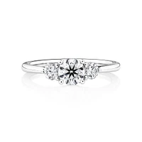 Sir Michael Hill Designer Three Stone Engagement Ring with 0.90 Carat TW of Diamonds in 18kt White Gold