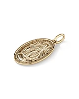 Oval St Madonna Pendant in 10kt Yellow Gold