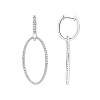 Fancy Open Drop Earrings with 0.50 Carat TW of Diamonds in Sterling Silver