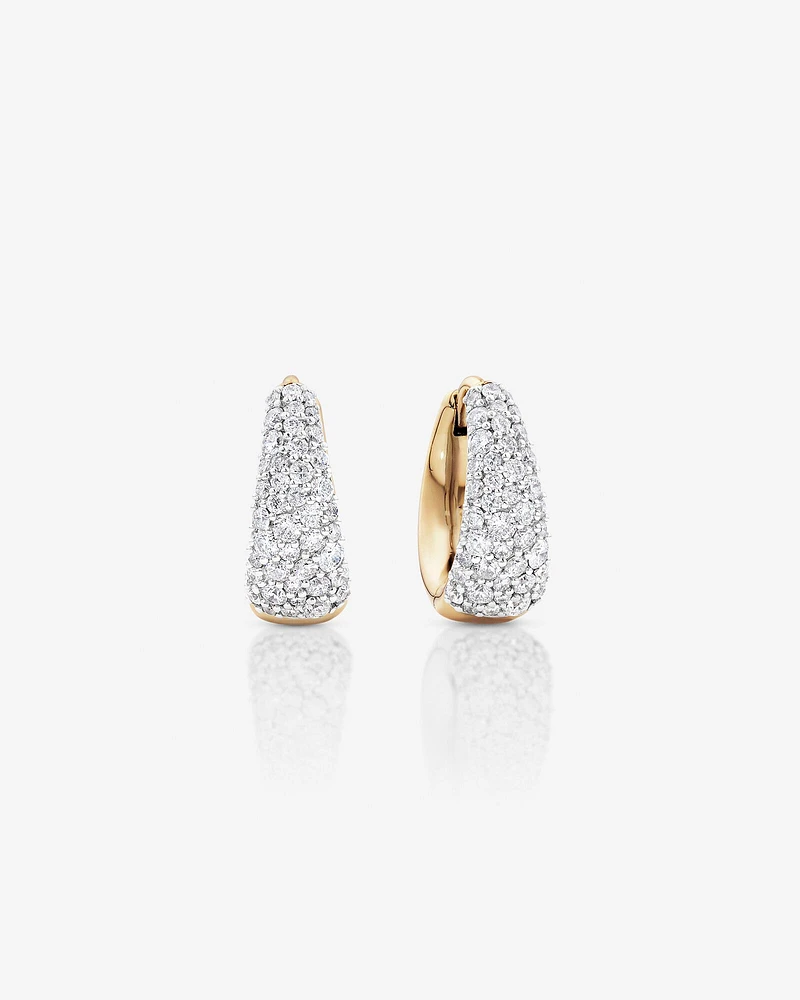 Stardust Hoops with .72TW of Diamonds in 10kt Yellow Gold and Rhodium