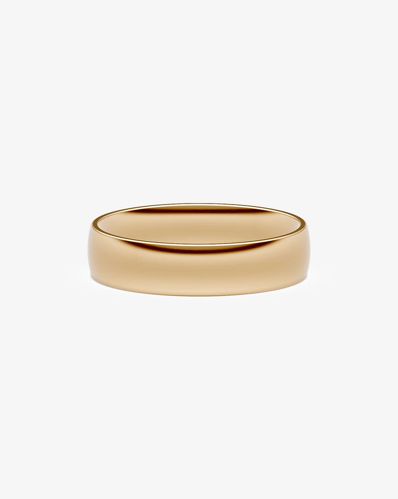 6mm Half Round Polished Wedding Band 10kt Yellow Gold