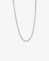 5mm Wide Rounded Box Chain Necklace in Sterling Silver