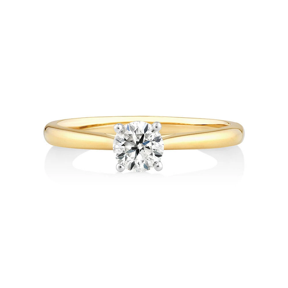 Evermore Certified Solitaire Engagement Ring with a Carat TW Diamond in 14kt White Gold