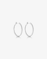 Oval Shape Hoop Earrings with 0.50ct TW of Diamonds in 10kt White Gold