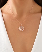 Round Enhancer Pendant with Morganite & 0.20 Carat TW of Diamonds in 10kt Rose Gold