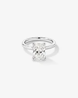 3,00 Carats Poids Total Bague De Fiançailles Solitaire En Diamant Coupe Radieuse Cultivé En Laboratoire, En Platine