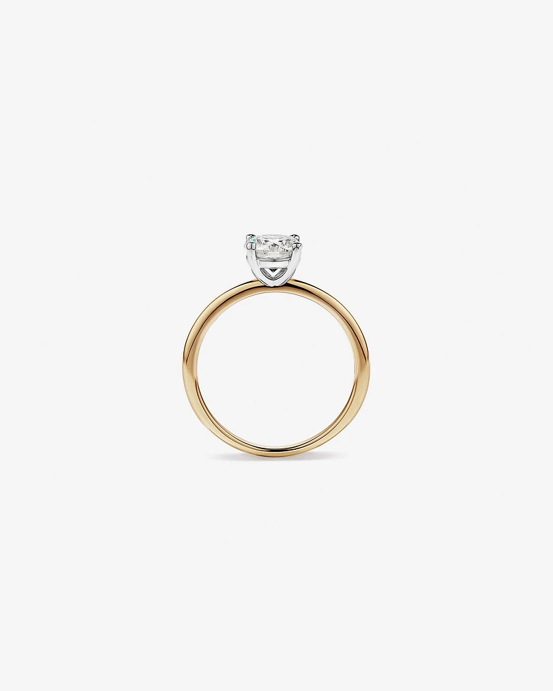 Bague solitaire en diamant canadien rond brillant 1,00 carat poids total en or blanc 18 kt