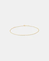 Flat Paperclip Chain Anklet in 10kt Yellow Gold