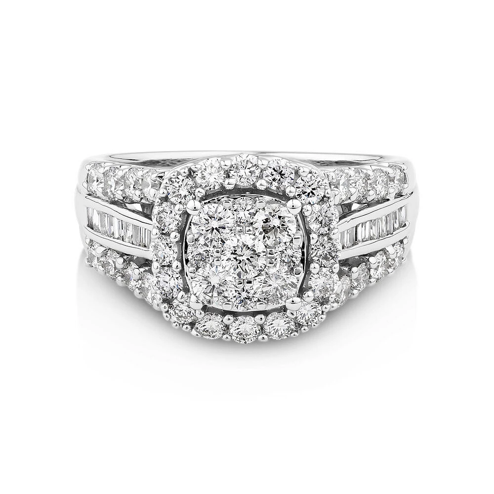 Engagement Ring with 1.50 Carat TW of Diamonds in 14kt White Gold