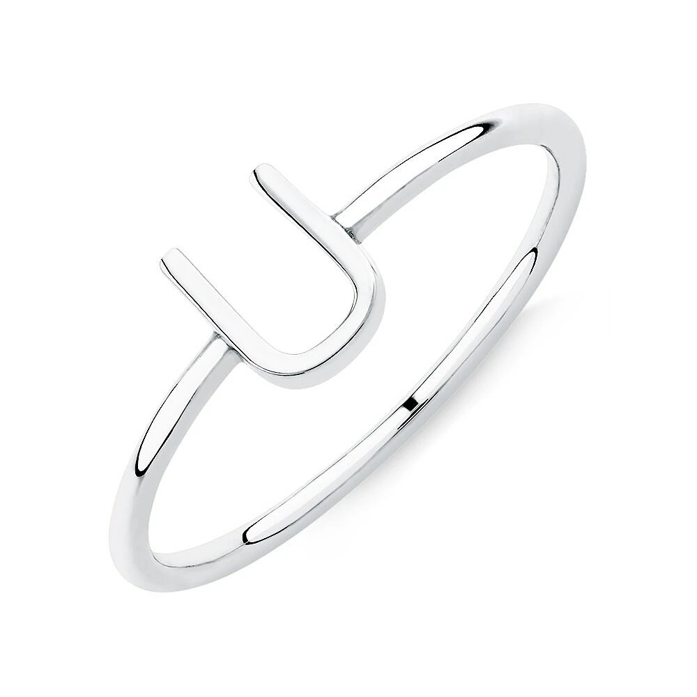 C Initial Ring in Sterling Silver