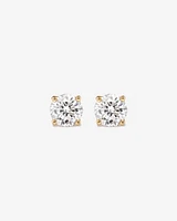 0,50 Carat TW Boucles d'oreilles puces solitaires en or blanc 18kt