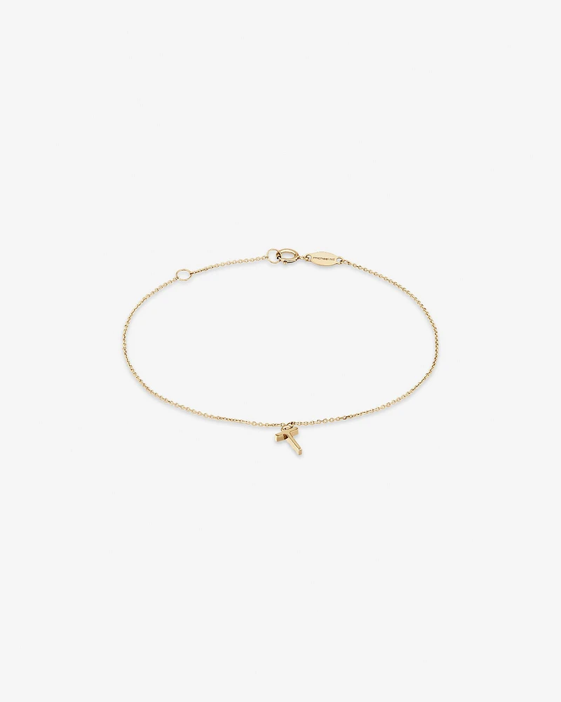 19cm (7.5") C Initial Bracelet in 10kt Yellow Gold