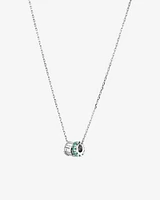 Emerald & Diamond Rondell Pendant  with 0.21 Carat TW in 10kt White Gold