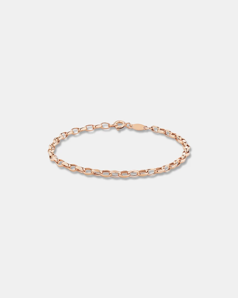 19cm (7.5") 3mm-3.5mm Width Belcher Bracelet in 10kt Rose Gold