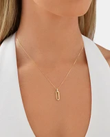 Paperclip Pendant with 0.02 Carat TW of Diamonds in 10kt Yellow Gold