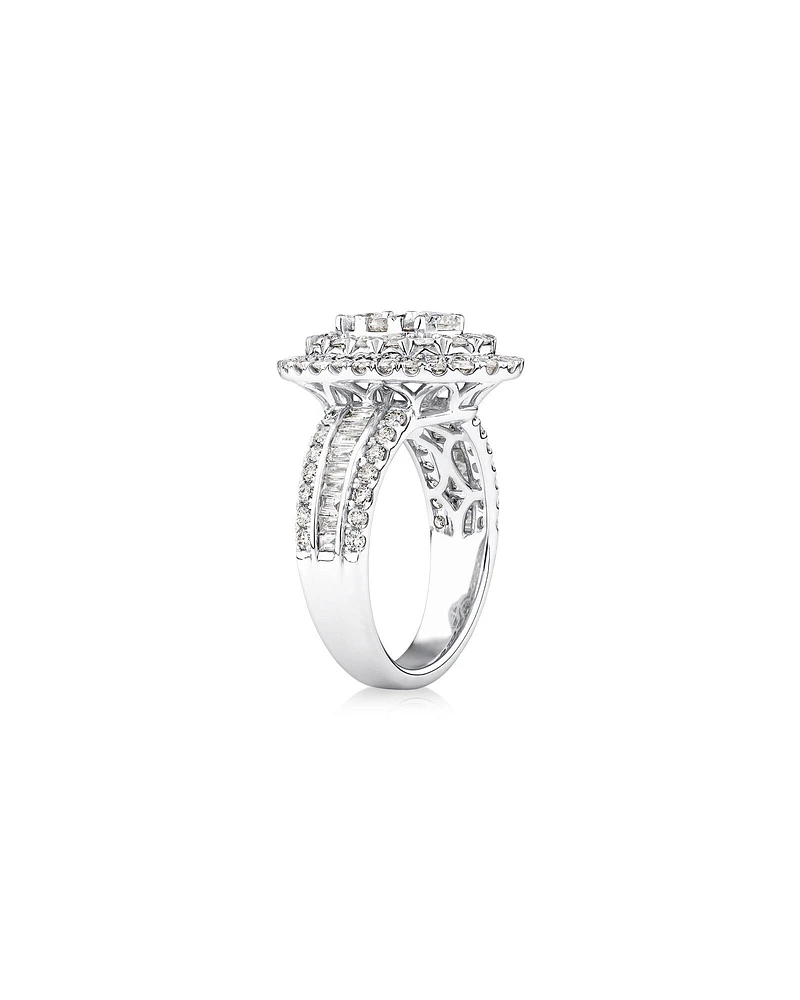 Oval Cluster Ring with 2.50 Carat TW of Diamonds in 14kt White Gold