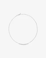 Graduated Round Cubic Zirconia Necklace in Sterling Silver