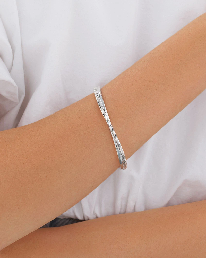 63mm Twist Bangle in Sterling Silver