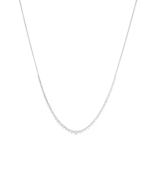 Carat TW Laboratory-Grown Diamond Tennis Necklace set in 10kt White Gold