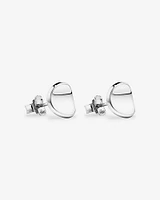 Round Concave Stud Earrings in Sterling Silver