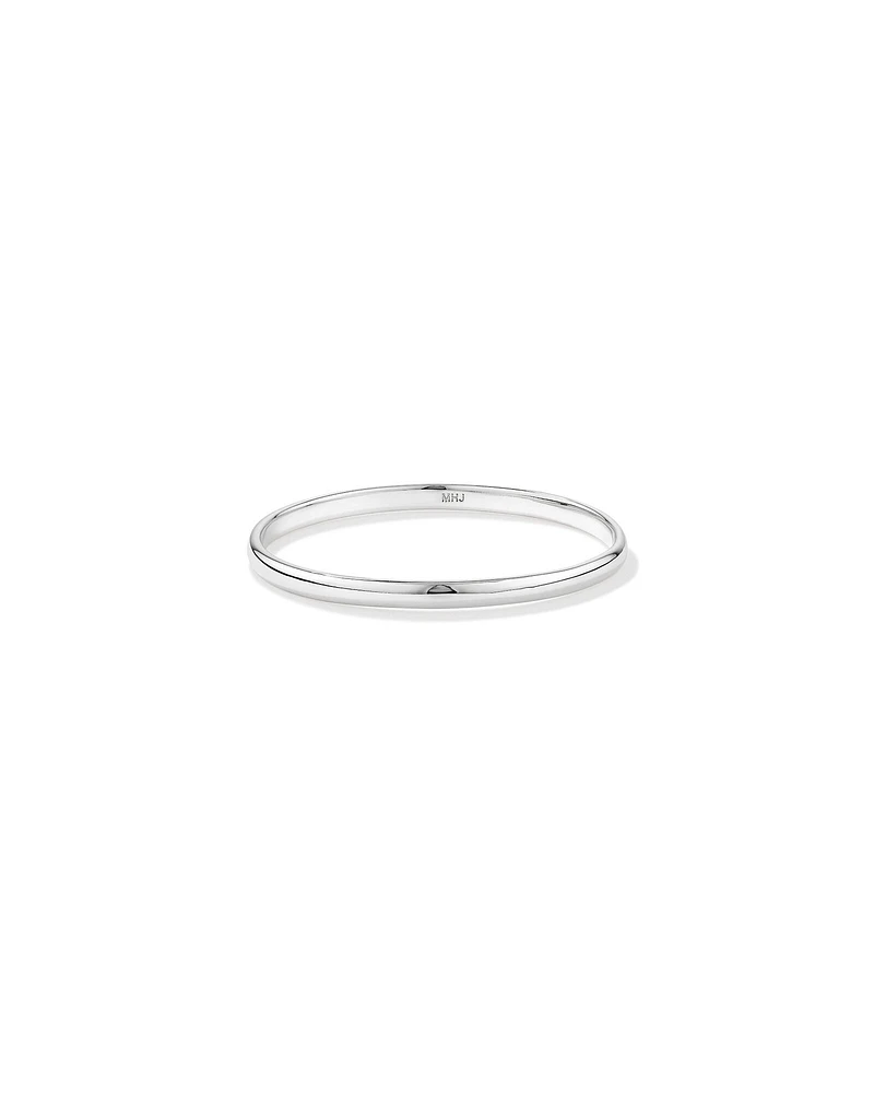 3.7mm Width Solid Round Baby Bangle in Sterling Silver