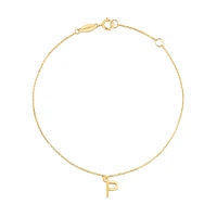 19cm (7.5") C Initial Bracelet in 10kt Yellow Gold