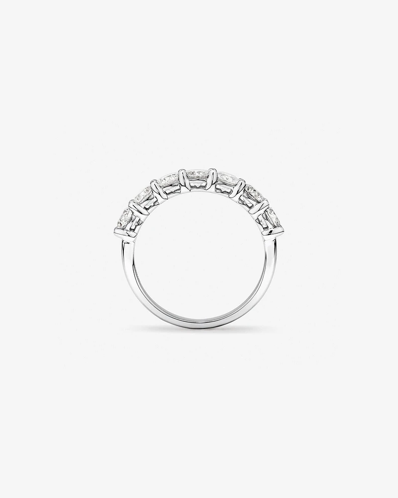 7 Stone Claw Wedding Ring with 1.61 Carat TW of Diamonds in 14kt White Gold