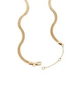 Adjustable 43-48cm (16-18") 3mm-3.5mm Width Herringbone Snake Chain In 10kt Yellow Gold