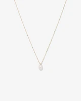 Cultured Freshwater Pearl and Diamond Pendant in 10kt Yellow Gold