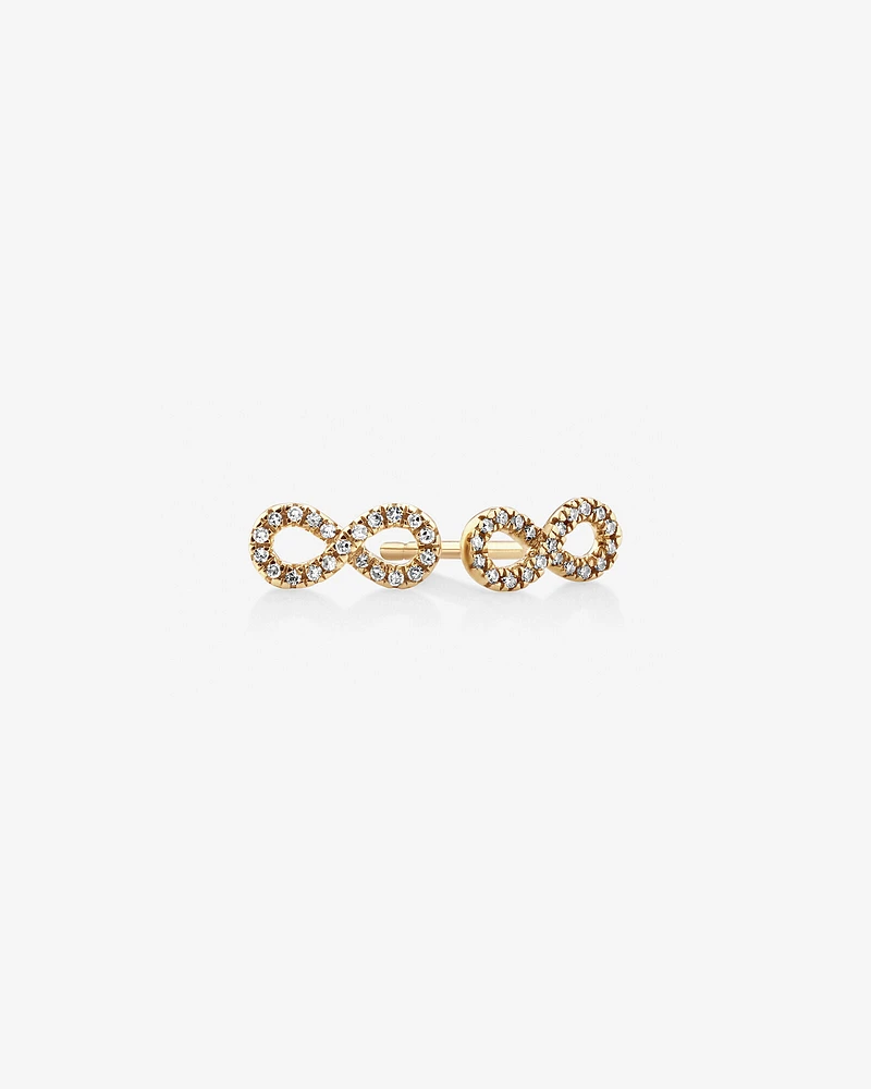 Mini Infinity Earrings with Diamonds in 10kt Yellow Gold