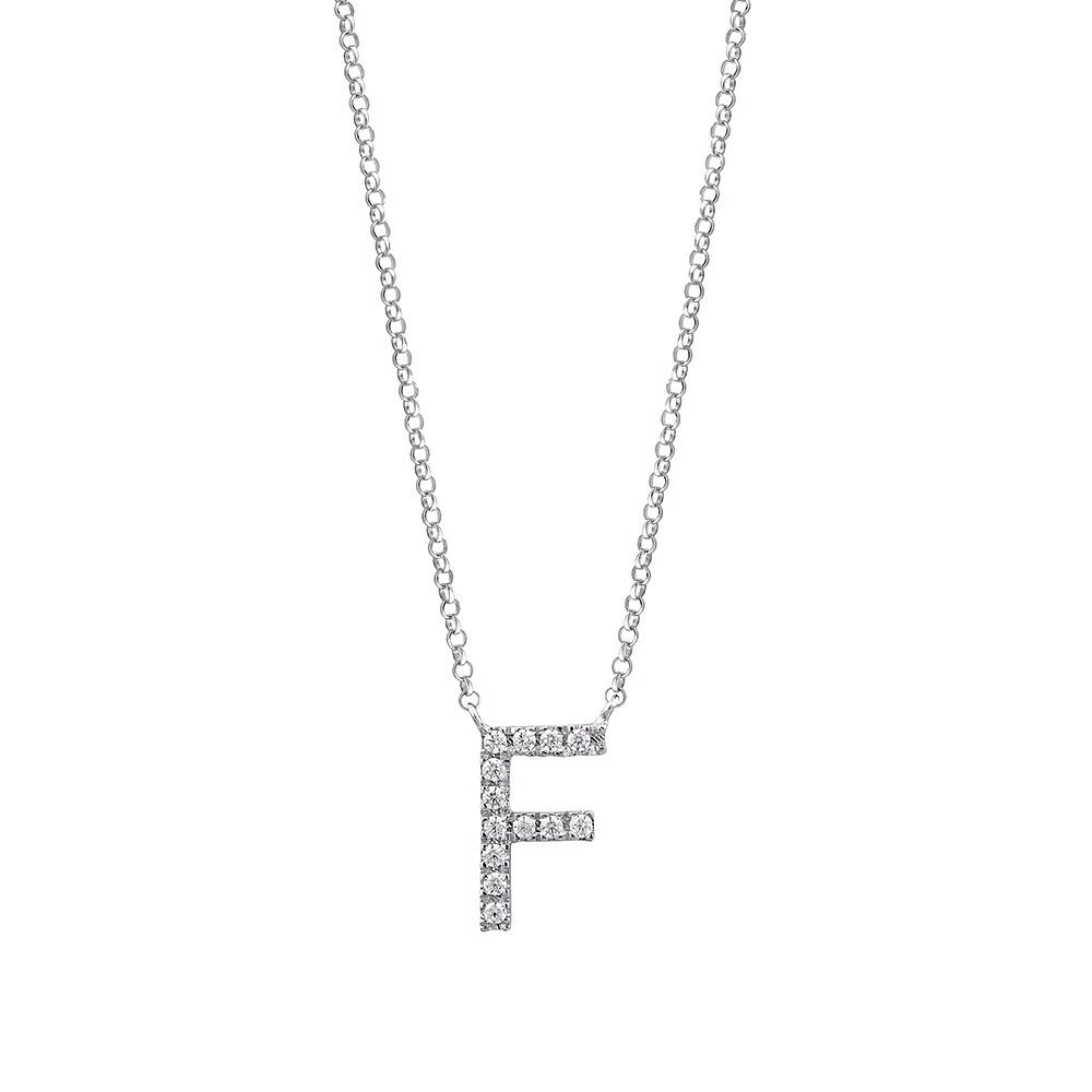 A' Initial necklace with 0.10 Carat TW of Diamonds in 10kt White Gold