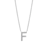 A' Initial necklace with 0.10 Carat TW of Diamonds in 10kt White Gold
