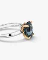 Ring with London Blue Topaz in Sterling Silver and 10kt Yellow Gold